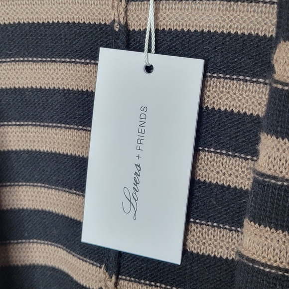Lovers and Friends Ventura Poncho Striped Cardigan Sweater Beige/Black SMALL NWT - Picture 13 of 13
